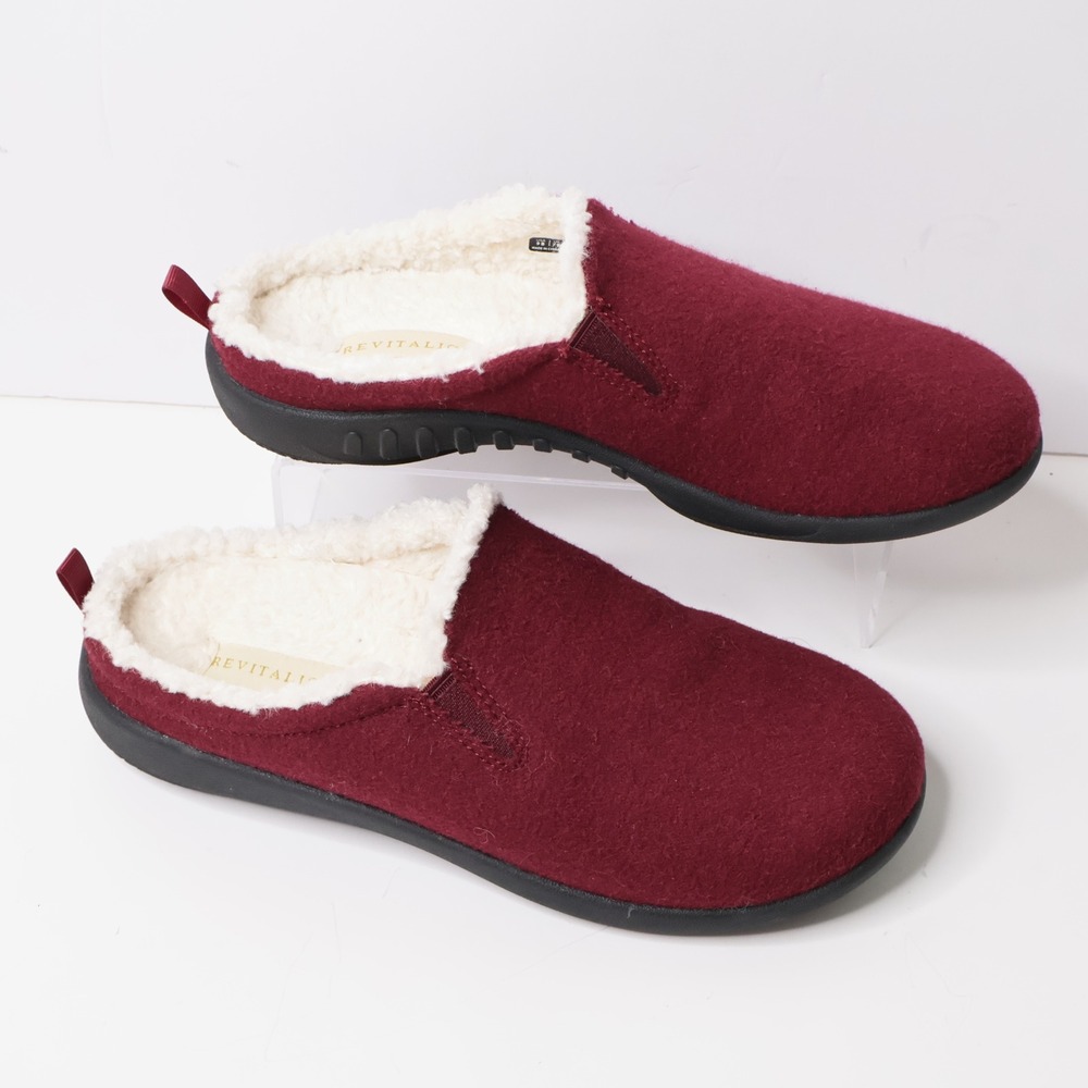 Revitalign Womens Burgundy Red Orthopedic Slippers Recovery Shoes 9 B Outdoor